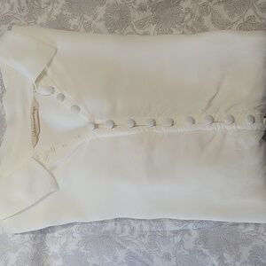 Soft Surroundings Cream Long Sleeve Button Down Blouse